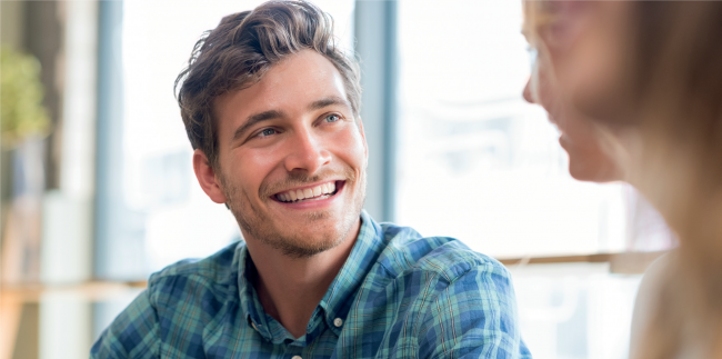 Guy being friendly and listening