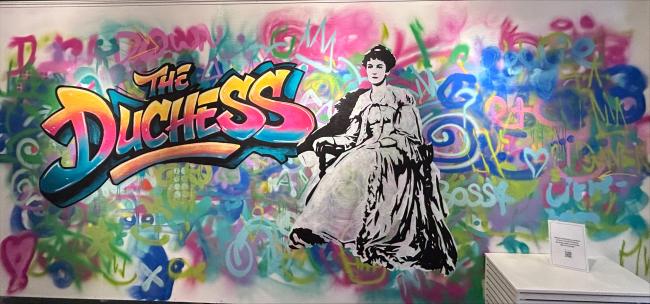 graffiti mural of Gwendolen by members of Arun Youth Projects