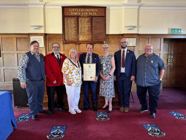 Left to right:Cllr Blanchard-Cooper, Cllr Butcher, Town Mayor Cllr May, Cllr Walsh, Cllr Long, Cllr Tandy, Cllr Northeast
