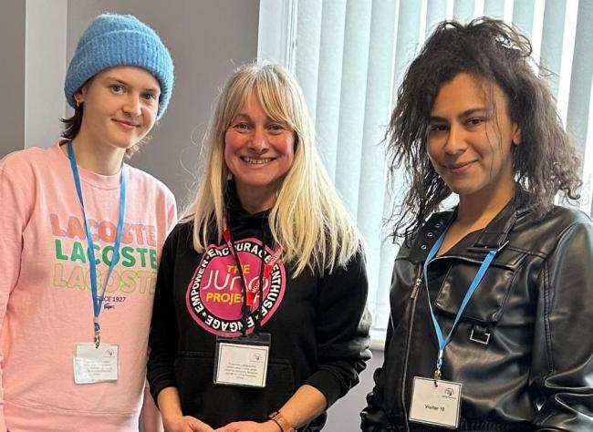 Lead Facilitator, Ruth Gregory, with Savannah and Satin from Outstandard, London, the corporate sponsors