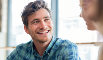 Guy being friendly and listening