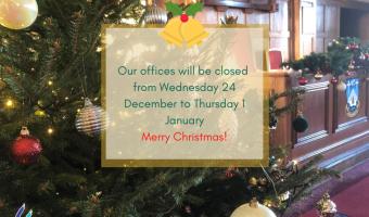 Our offices will be closed from Wednesday 24 December to Thursday 1 January