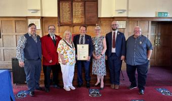 Left to right:Cllr Blanchard-Cooper, Cllr Butcher, Town Mayor Cllr May, Cllr Walsh, Cllr Long, Cllr Tandy, Cllr Northeast