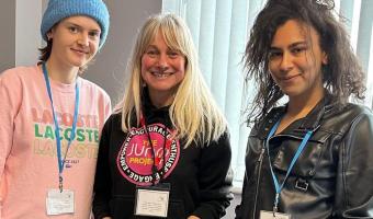 Lead Facilitator, Ruth Gregory, with Savannah and Satin from Outstandard, London, the corporate sponsors